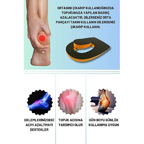 Heel Relief Deri Topuk Dikeni Tabanlık,Topuk Yumuşatıcı İç Taban,Gizli Topuk Dikeni Tabanlık,Haki