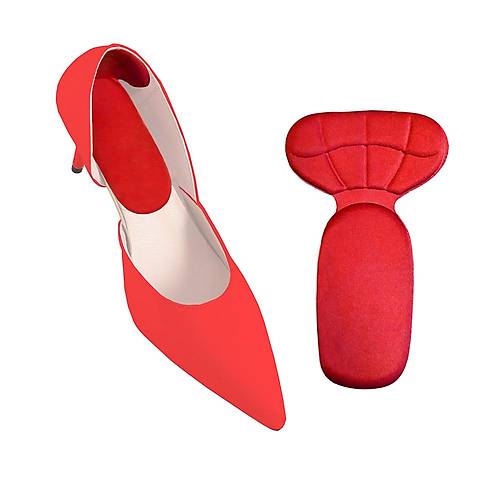 Kırmızı Ayakkabı Topuk Vurma Önleyici Ve Daraltma Pedi Ayak Koruyucu Aparat Topuk Süngeri 2 Çift