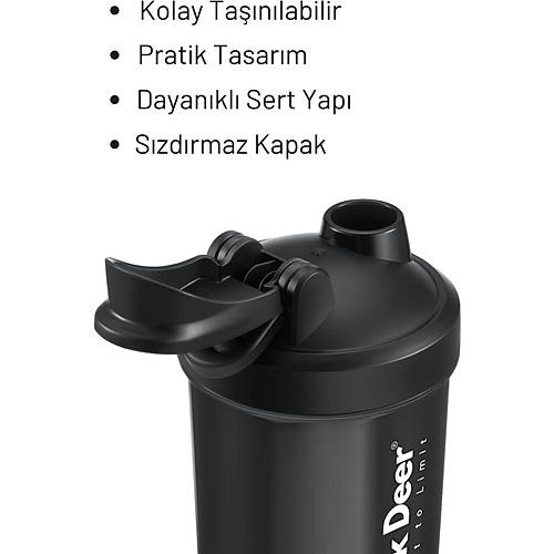 Shaker Kartrc Sporcu Protein Shaker  550 ml Siyah