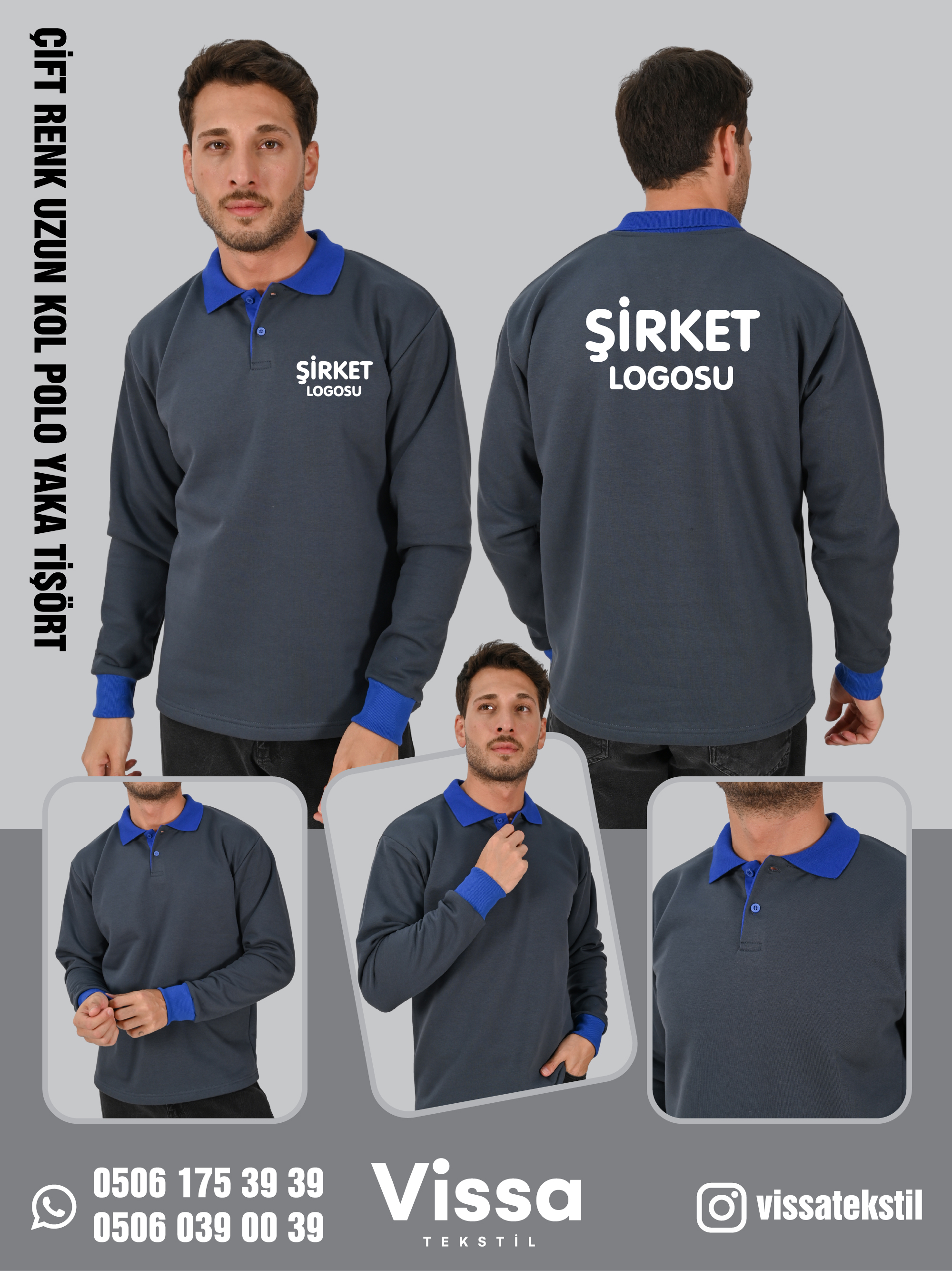 FİRMA LOGOLU ÇİFT RENK SWEAT