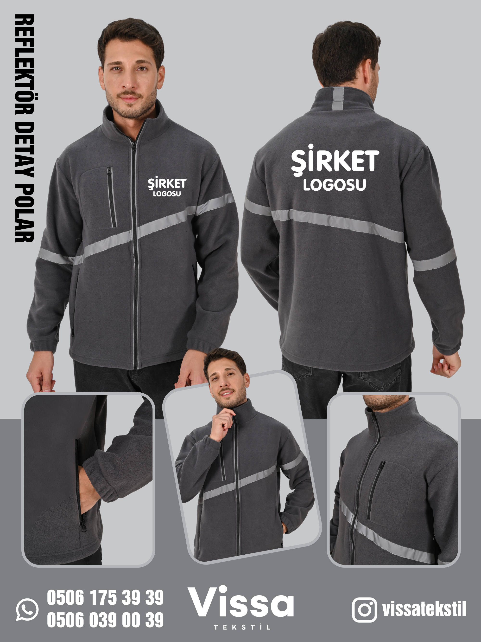 REFLEKTÖRLÜ 3 CEPLİ POLAR