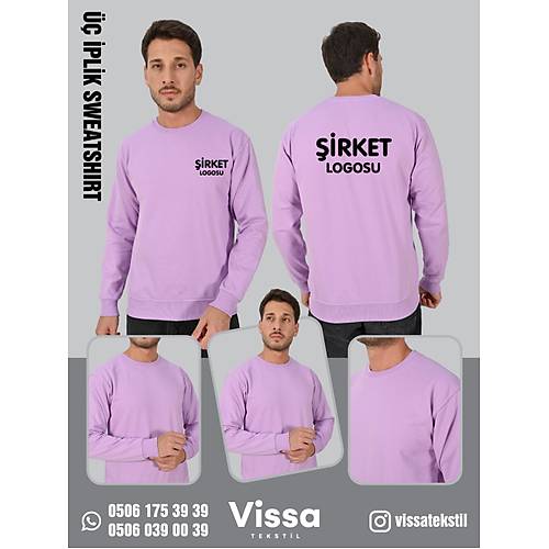 3 �PL�K �ARDONLU KAP��ONSUZ SWEAT
