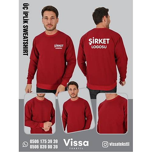 3 �PL�K �ARDONLU KAP��ONSUZ SWEAT