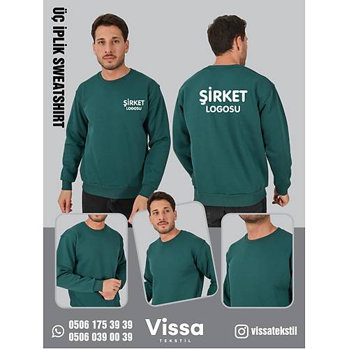 3 �PL�K �ARDONLU KAP��ONSUZ SWEAT