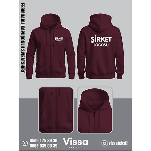 3 �PL�K �ARDONLU KAP��ONLU FERMUARLI SWEAT