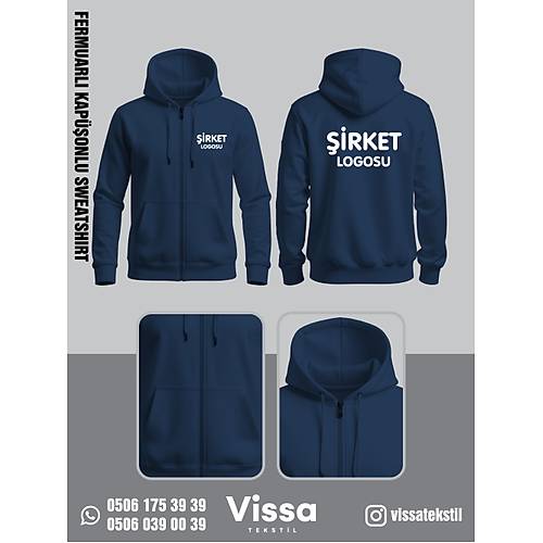3 �PL�K �ARDONLU KAP��ONLU FERMUARLI SWEAT