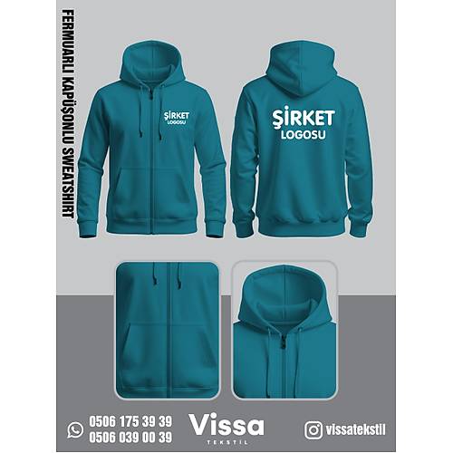 3 �PL�K �ARDONLU KAP��ONLU FERMUARLI SWEAT