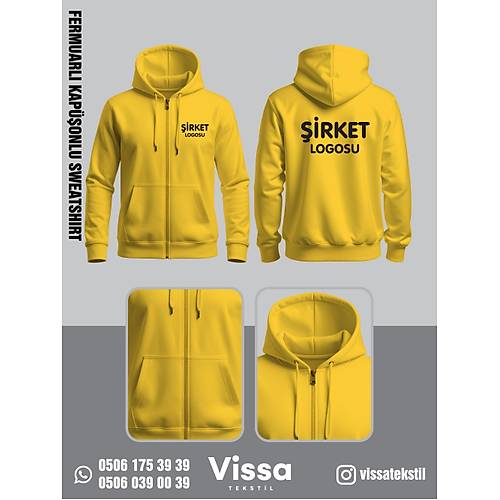 3 �PL�K �ARDONLU KAP��ONLU FERMUARLI SWEAT