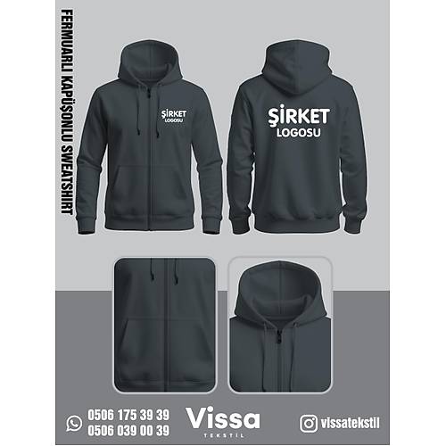3 �PL�K �ARDONLU KAP��ONLU FERMUARLI SWEAT