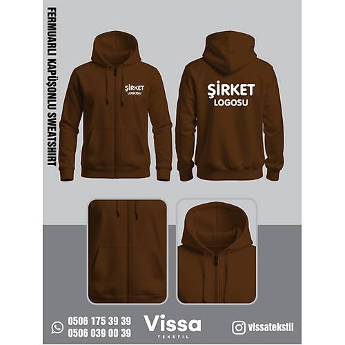3 �PL�K �ARDONLU KAP��ONLU FERMUARLI SWEAT
