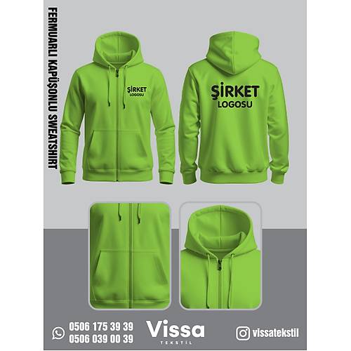 3 �PL�K �ARDONLU KAP��ONLU FERMUARLI SWEAT