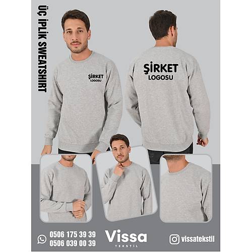3 �PL�K �ARDONLU KAP��ONSUZ SWEAT