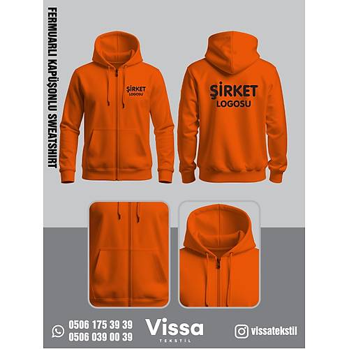 3 �PL�K �ARDONLU KAP��ONLU FERMUARLI SWEAT