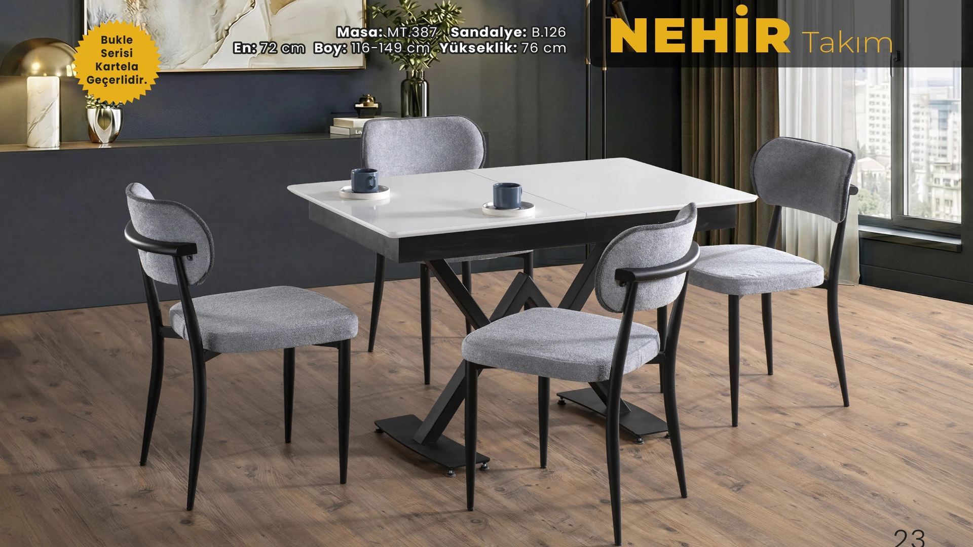 Nehir Mutfak Masa Sandalye Takımı