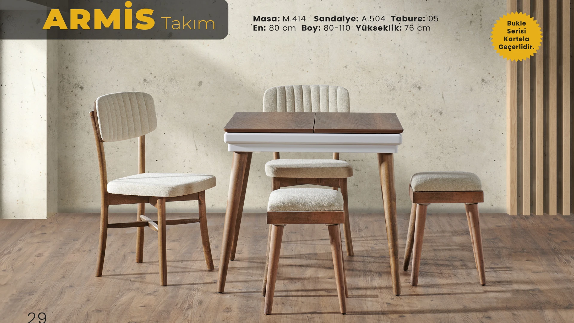 Armis Mutfak Masa Sandalye Takımı