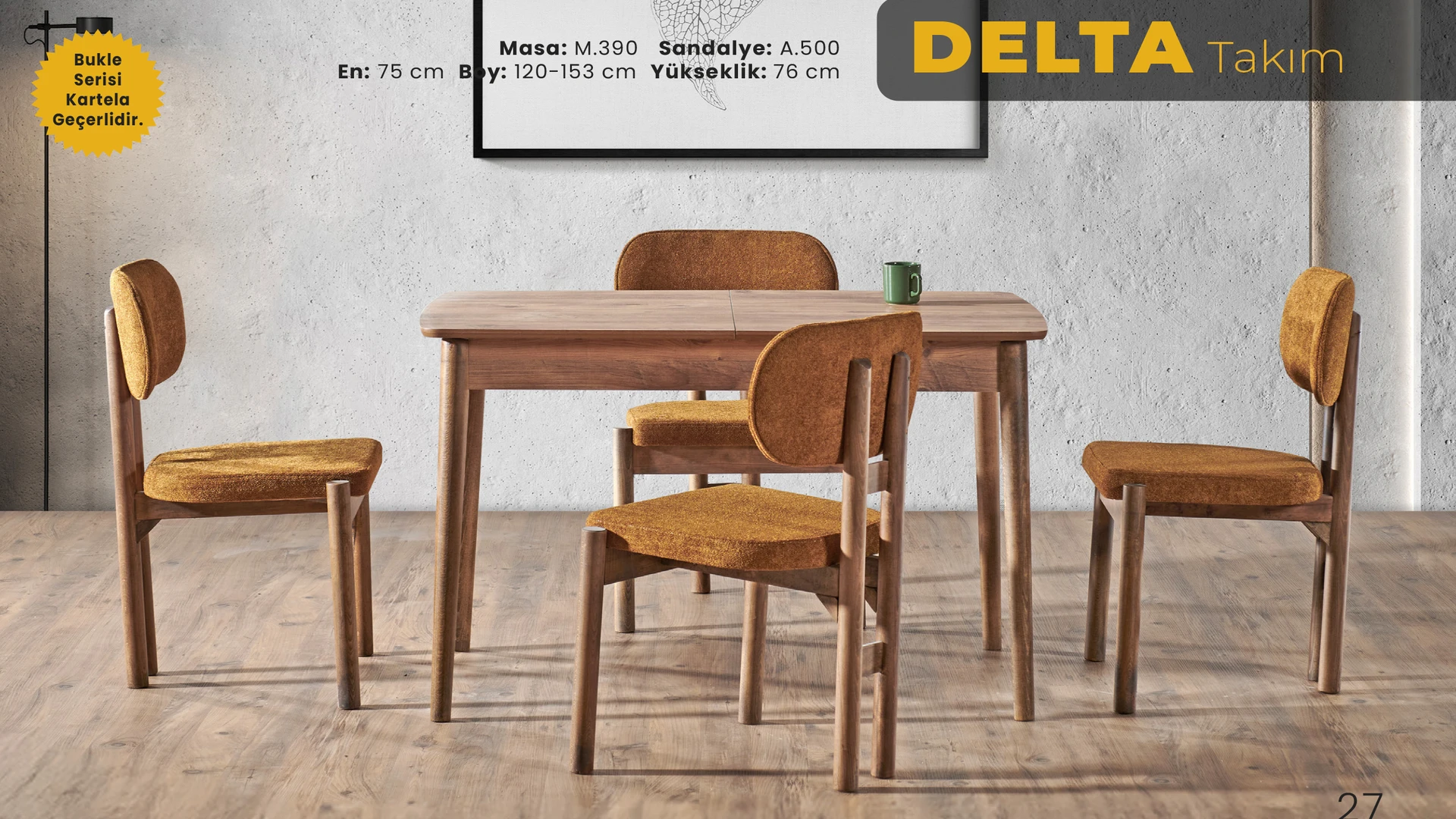 Delta Mutfak Masa Sandalye Takımı