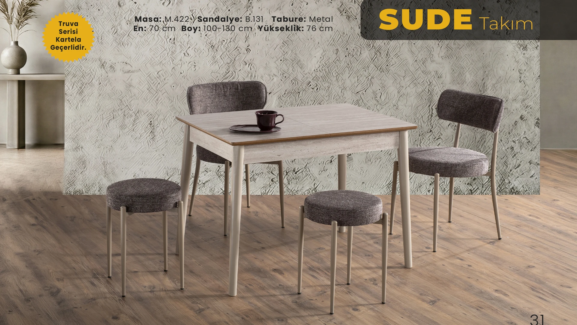 Sude Mutfak Masa Sandalye Takımı