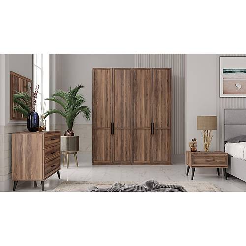 Volante Wardrobe - 4 Doors Walnut