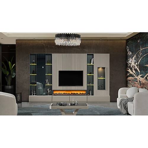 Evora Small TV Unit with Fireplace