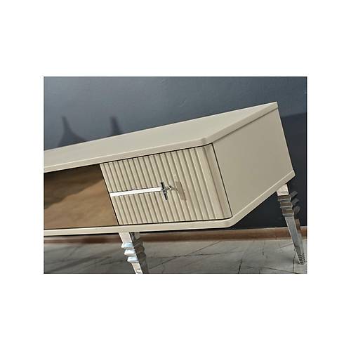 Asel TV Stand with Fireplace Beige
