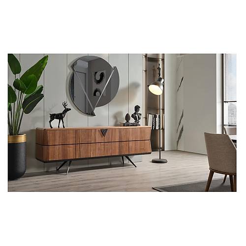 Velar Console and Mirror Walnut