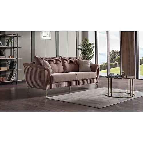 Yakamoz Gold Triple Sofa