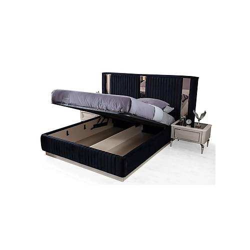 Safir Bedstead with Base Silver