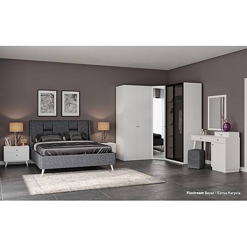 Flexi Class High Dresser ( Walnut - Anthracite - White)