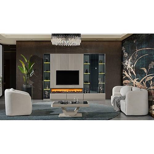 Evora Small TV Unit with Fireplace