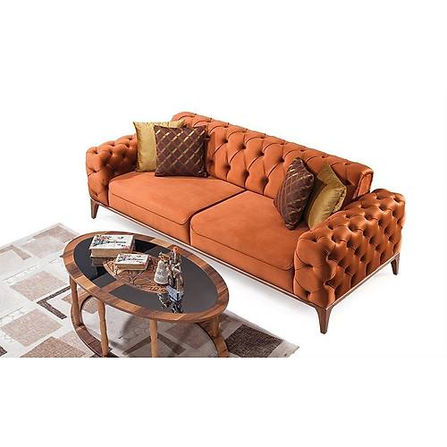 Lila Wooden Leg Sofa Set