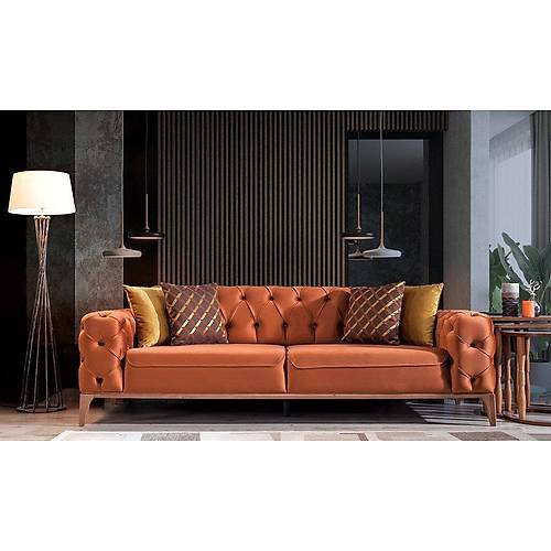 Lila Wooden Leg Sofa Set