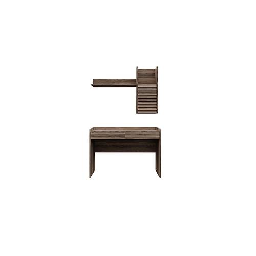 Trend Study Desk and Unit Walnut