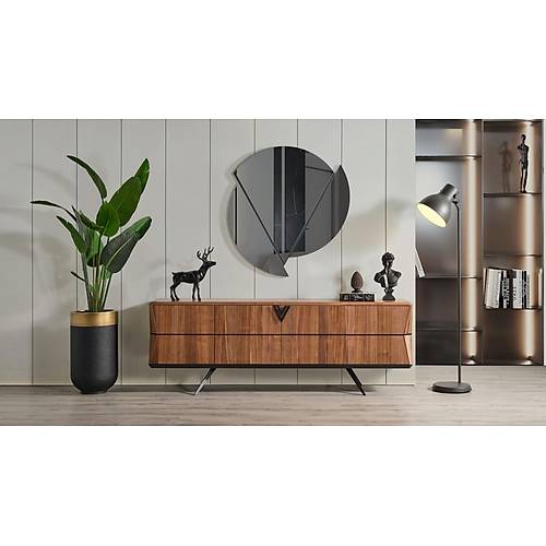 Velar Console and Mirror Walnut