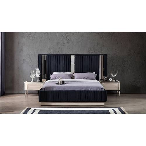 Safir Bedstead with Base Silver