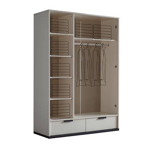 Kolezyum Ay Wardrobe - 3 Door Reflected
