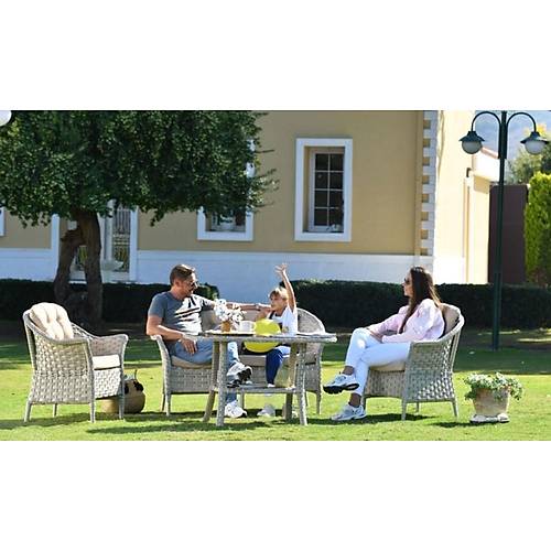 Bahama Rattan Seating Set (2+1+1 Coffee Table)