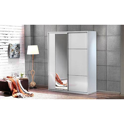 Azra Sliding Wardrobe White 160 cm