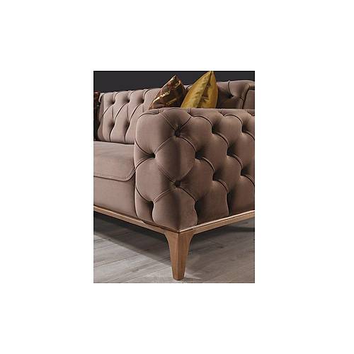 Lila Wooden Leg Sofa Set