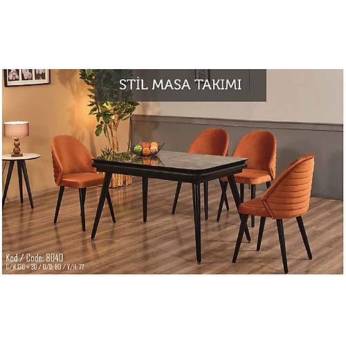 Stil 8040 Table Chair Set Black