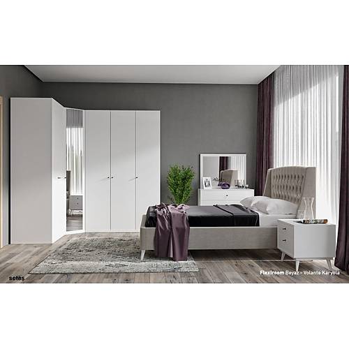Flexi Dresser and Mirror (Walnut - Anthracite - White)