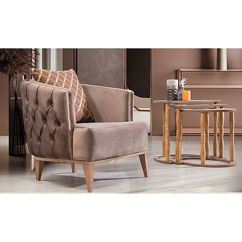 Lila Wooden Leg Sofa Set
