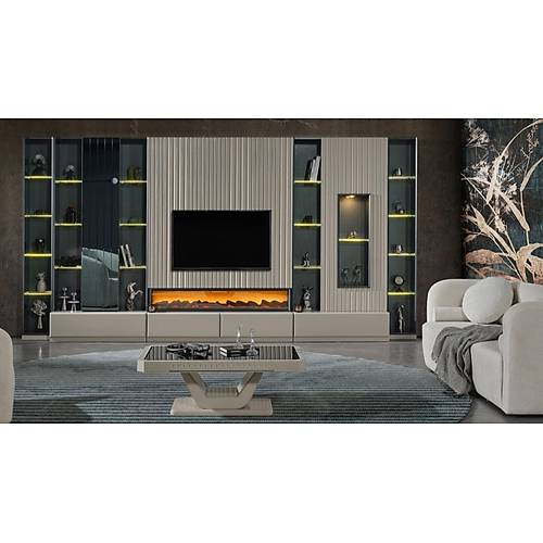 Evora Small TV Unit with Fireplace
