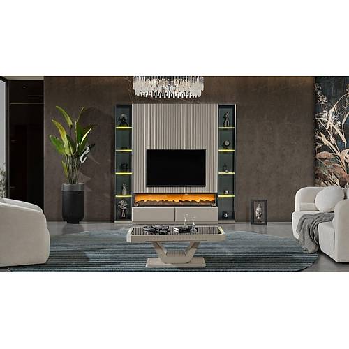 Evora Small TV Unit with Fireplace