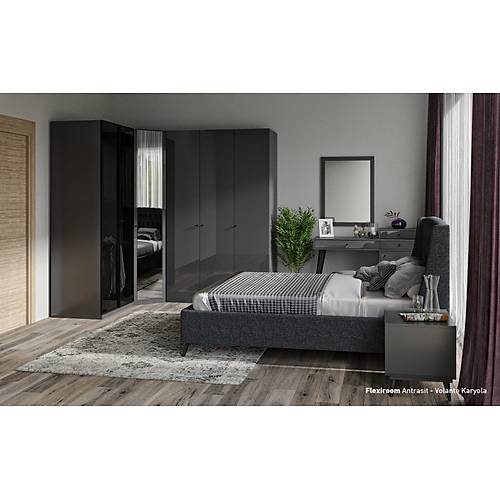 Flexi Class High Dresser ( Walnut - Anthracite - White)