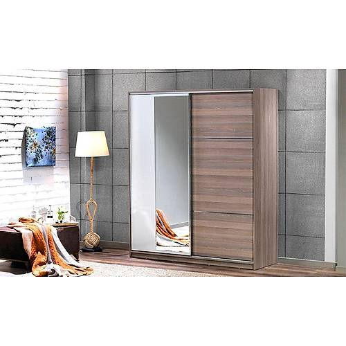 Azra Sliding Wardrobe Walnut 220 cm