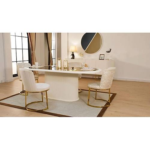 Gucci Lux Ecru Dining Table Set