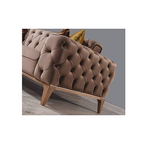 Lila Wooden Leg Sofa Set