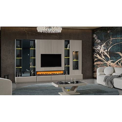 Evora Small TV Unit with Fireplace