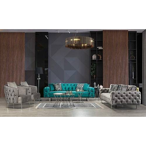 Lila Metal Leg Sofa Set