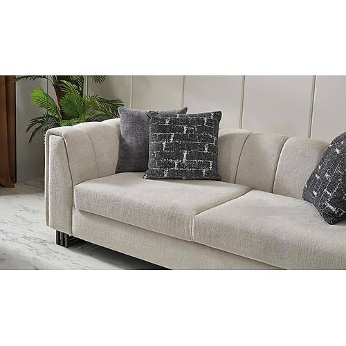 Lena Modern Triple Sofa ( Metal Leg )
